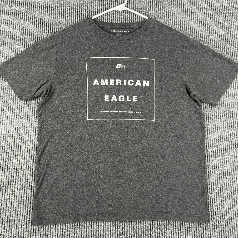 American Eagle Shirt Mens Medium Gray Short Sleeve Standard‎ Fit Lightweight